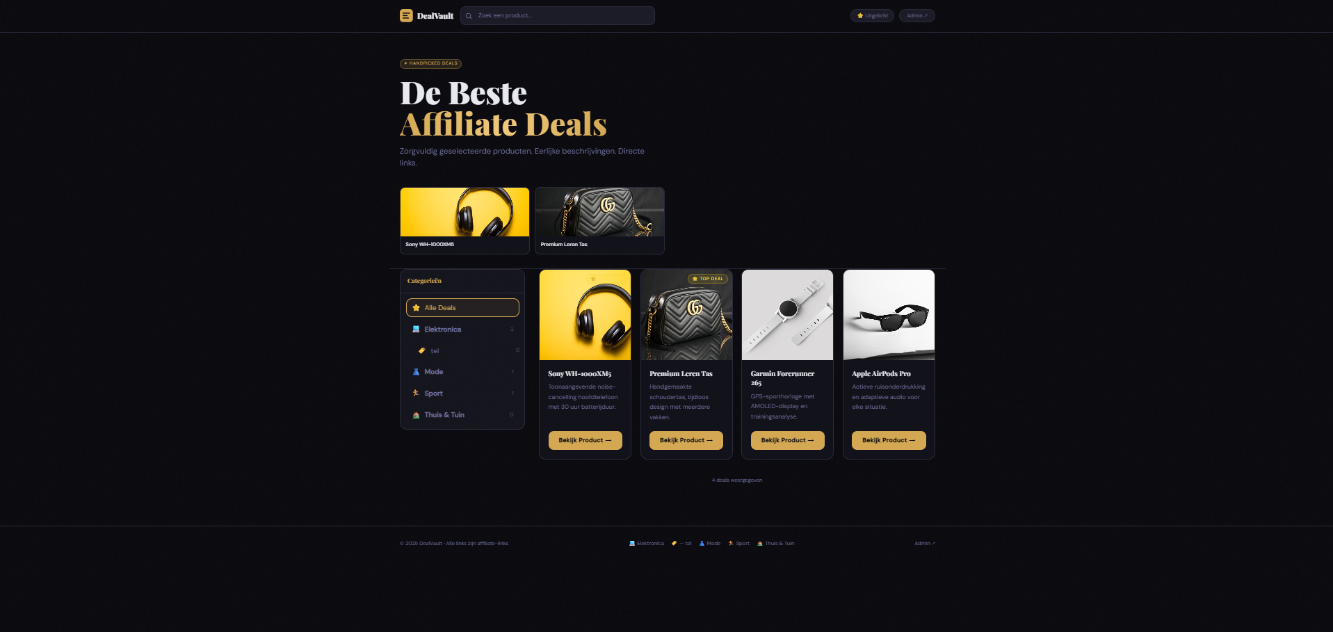 DealVault – Affiliate Deal Aggregator — gallery image showcasing project implementation 1
